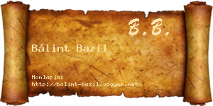 Bálint Bazil névjegykártya